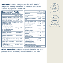 Liposomal Active B-Complex Multivitamin Softgels with Minerals