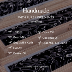 Clarifying Charcoal Bar Handmade Tallow and Goat Milk Soap Bar