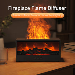 3D Fireplace Flame Aromatherapy Humidifier with Large Mist Spray