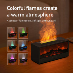 3D Fireplace Flame Aromatherapy Humidifier with Large Mist Spray