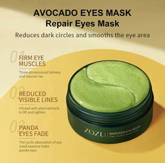 AvocaGlow Moisturizing Eye Mask Pads for Smooth Skin
