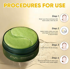 AvocaGlow Moisturizing Eye Mask Pads for Smooth Skin