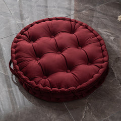 Nordic Plush Tufted Floor Cushion — Round Meditation & Shala Zafu