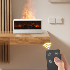 3D Fireplace Flame Aromatherapy Humidifier with Large Mist Spray