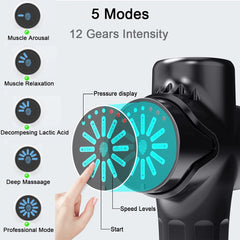 Mini LCD Deep Tissue Fascia Massage Gun Device