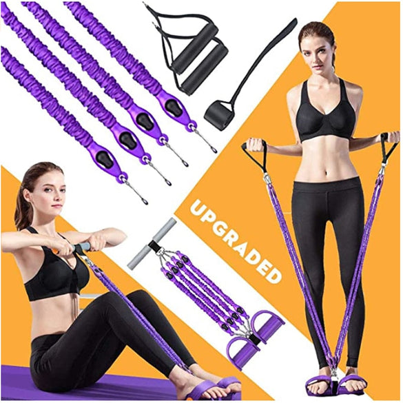 Multifunction Fitness Pedal Exerciser with Elastic Pull Rope