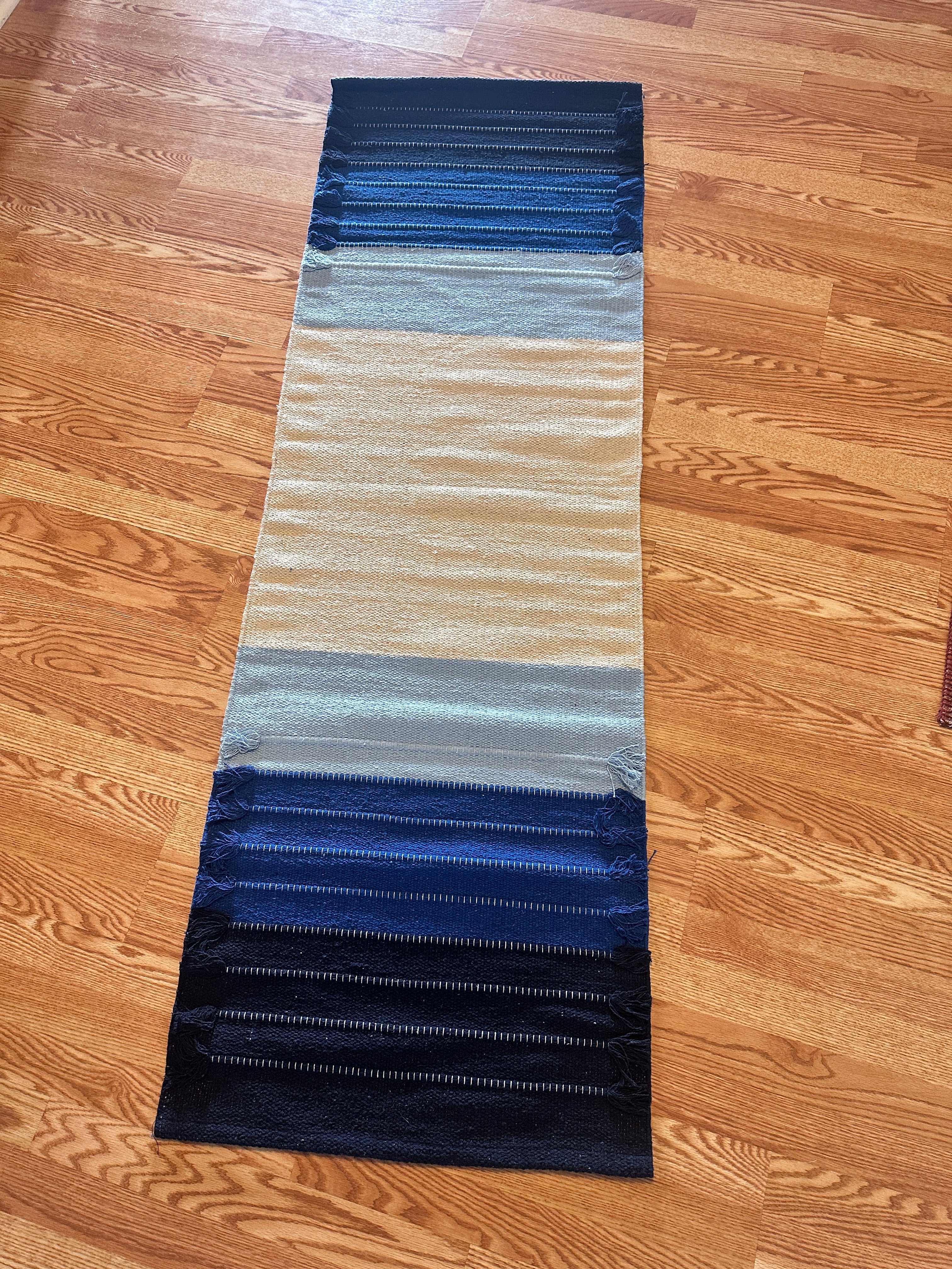 Hand-Loomed Organic Cotton Yoga Rug — Natural Botanical Dye Collection