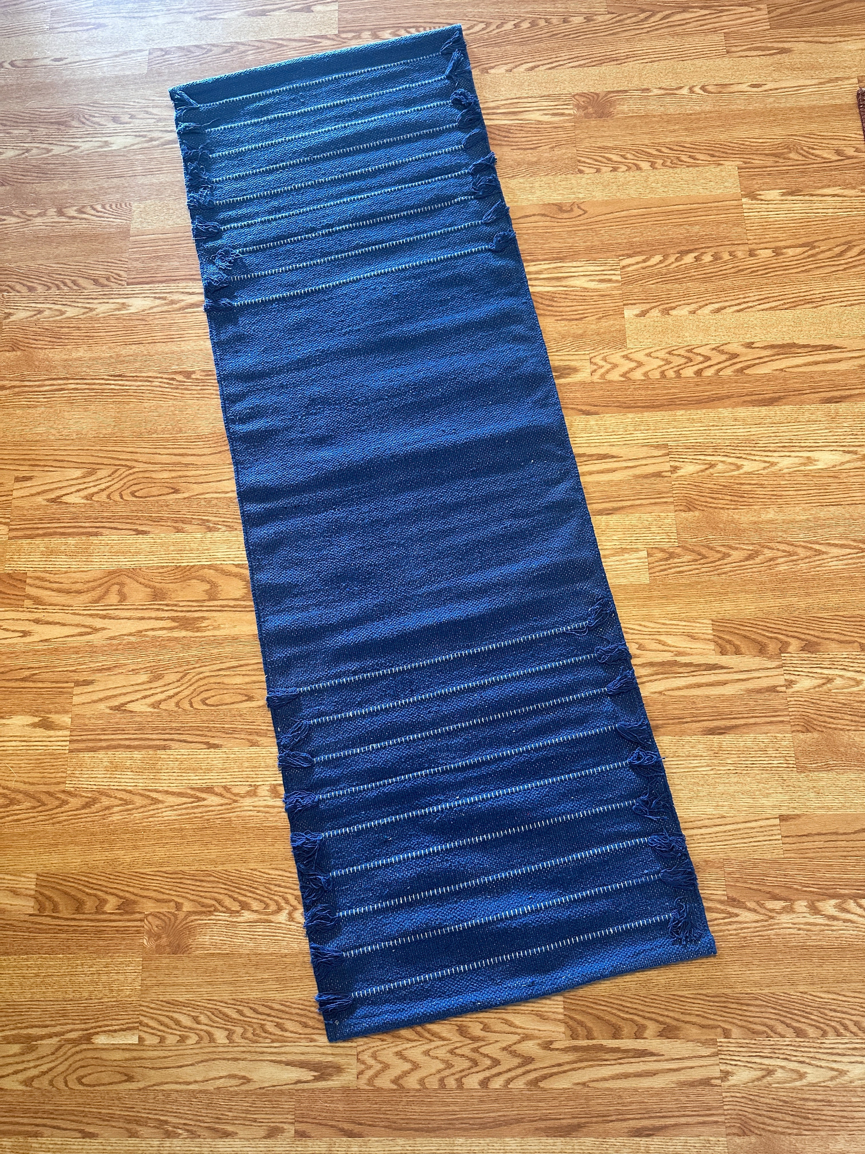 Hand-Loomed Organic Cotton Yoga Rug — Natural Botanical Dye Collection