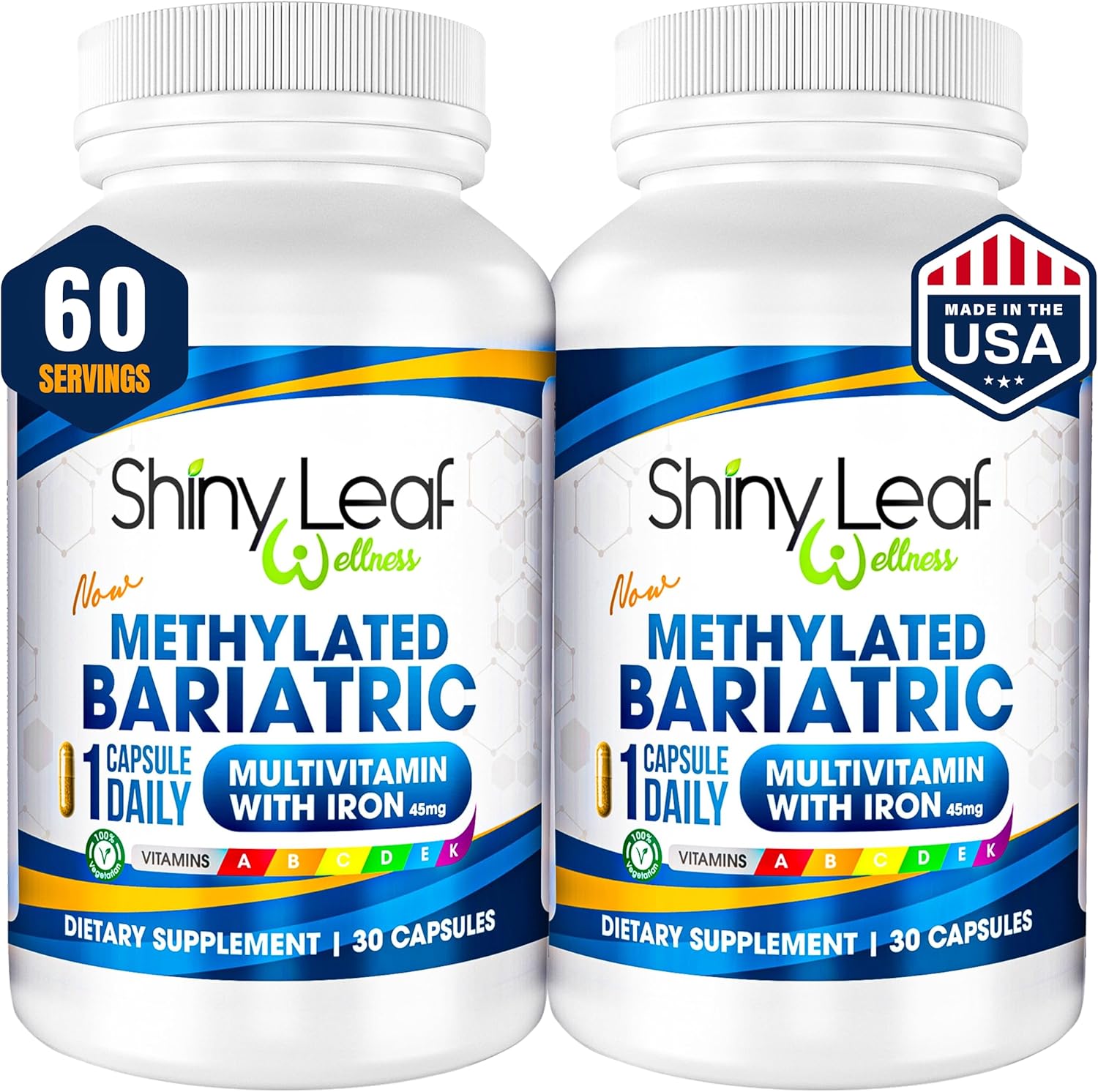 Methylated Bariatric Multivitamin with 45mg Iron Capsules
