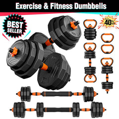 Adjustable Multi-Functional Dumbbell and Barbell Home Gym Set