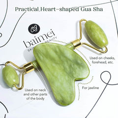 Jade Roller and Gua Sha Facial Beauty Tool Set